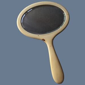Vintage 1930s Ivory Pyralin Hand Mirror